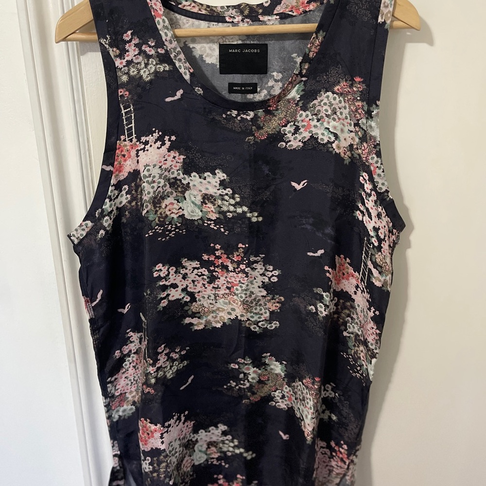 Marc Jacobs Floral Tank Top - Black and Pink